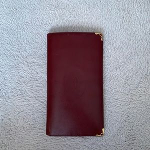 PRELOVED AUTHENTIC CHECK BOOK CARTIER LEATHER WALLET